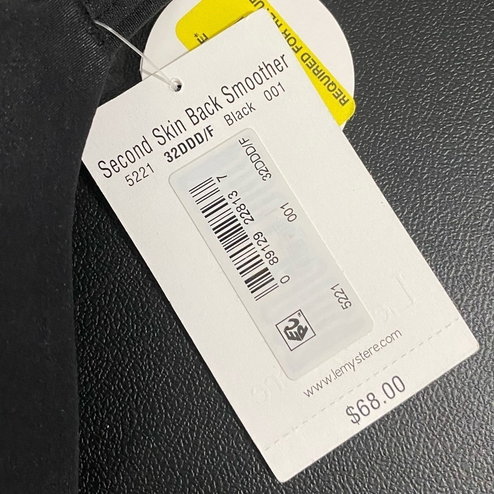 Le Mystere New T Shirt Bra Back Smoother Underwire Second Skin Black Size 32F - Picture 10 of 13